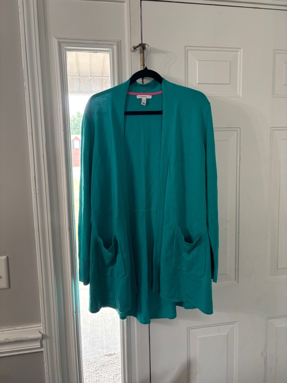 Isaac Mizrahi Teal Open-Front Cardigan